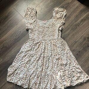 Women’s White and Brown spotted Sundress